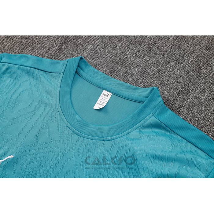 Tuta da Track Olympique Marsiglia Manica Corta 2024-2025 Blu - Pantaloncini